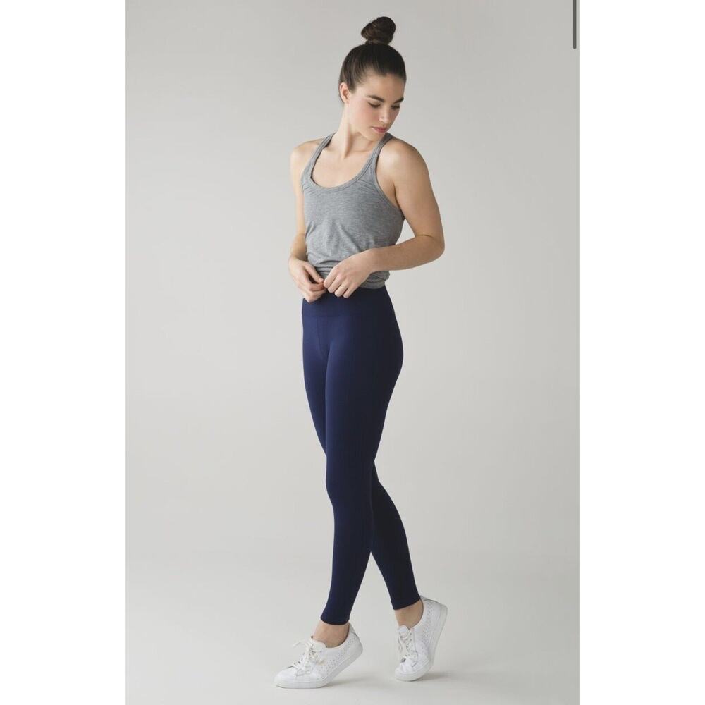 Lululemon Flow & Go Tight Hero Blue Navy Perforated‎ Yoga Workout Pant Leggings
